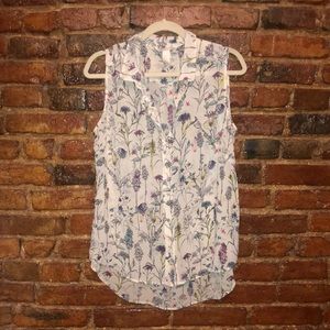 Flower, button down tank